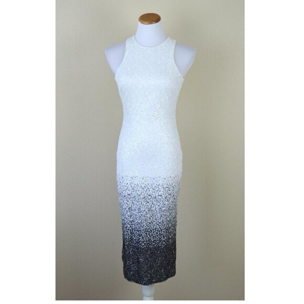Dress the Population “Shawn” Sequin Ombré Midi Bodycon Dress – Size S